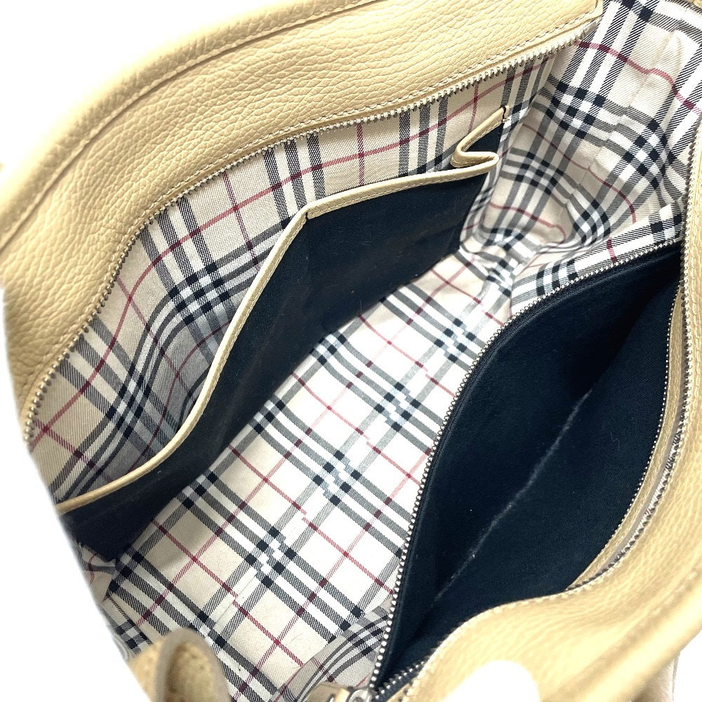 BURBERRY Handbag leather beige logo Side pocket