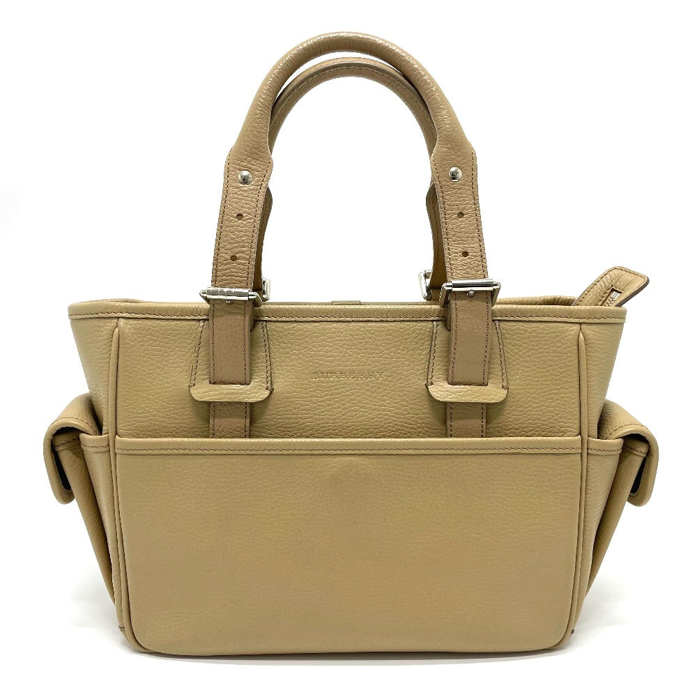 BURBERRY Handbag leather beige logo Side pocket