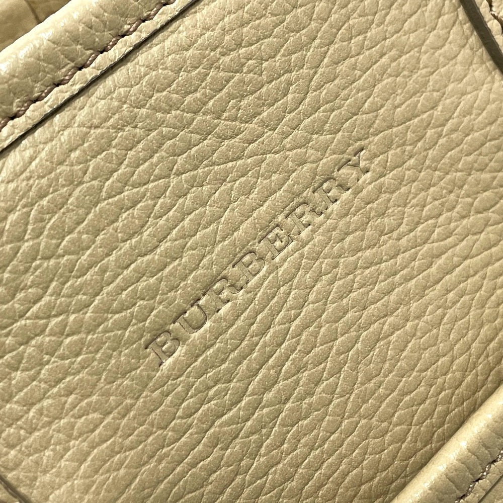 BURBERRY Handbag leather beige logo Side pocket