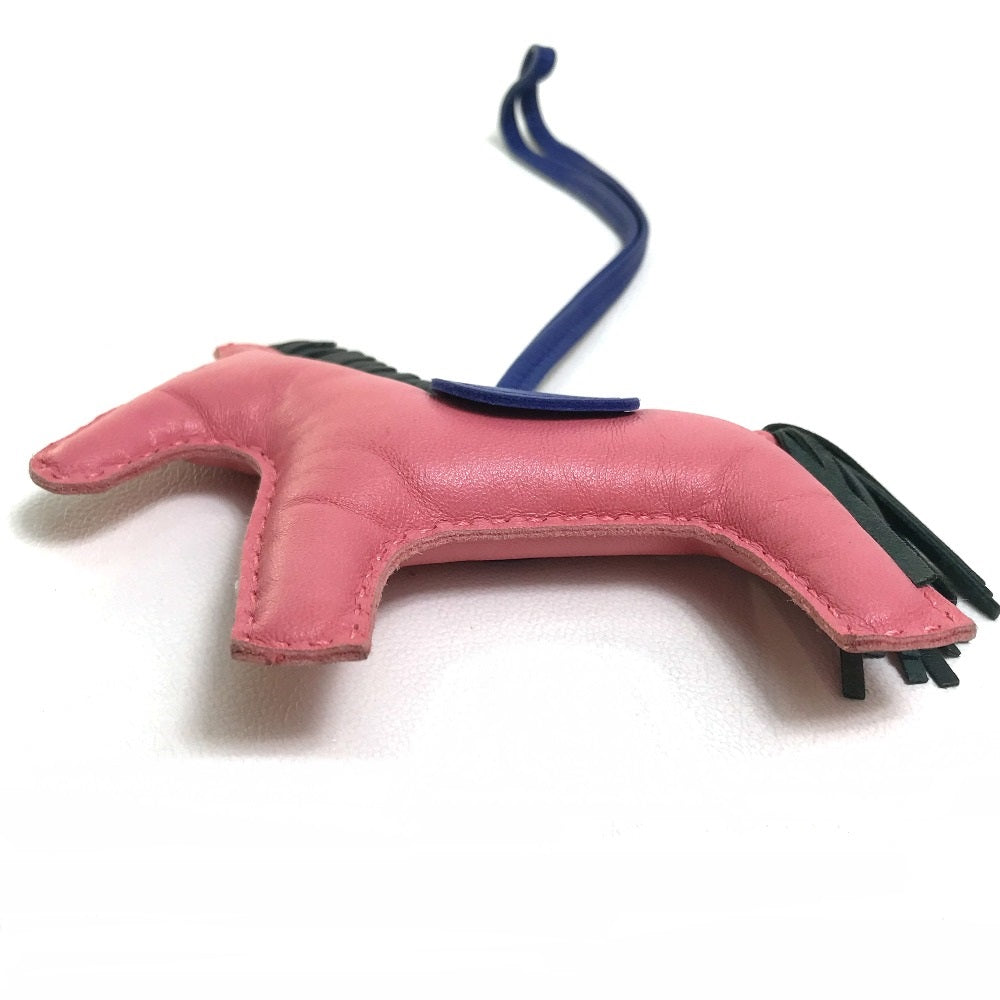 HERMES Bag charm Anyo Miro pink x blue x gray Horse horse Rodeo Charm MM Women Used Authentic