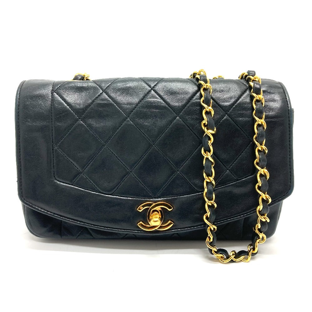 CHANEL Shoulder Bag lambskin black CCCOCO Mark Diana 22