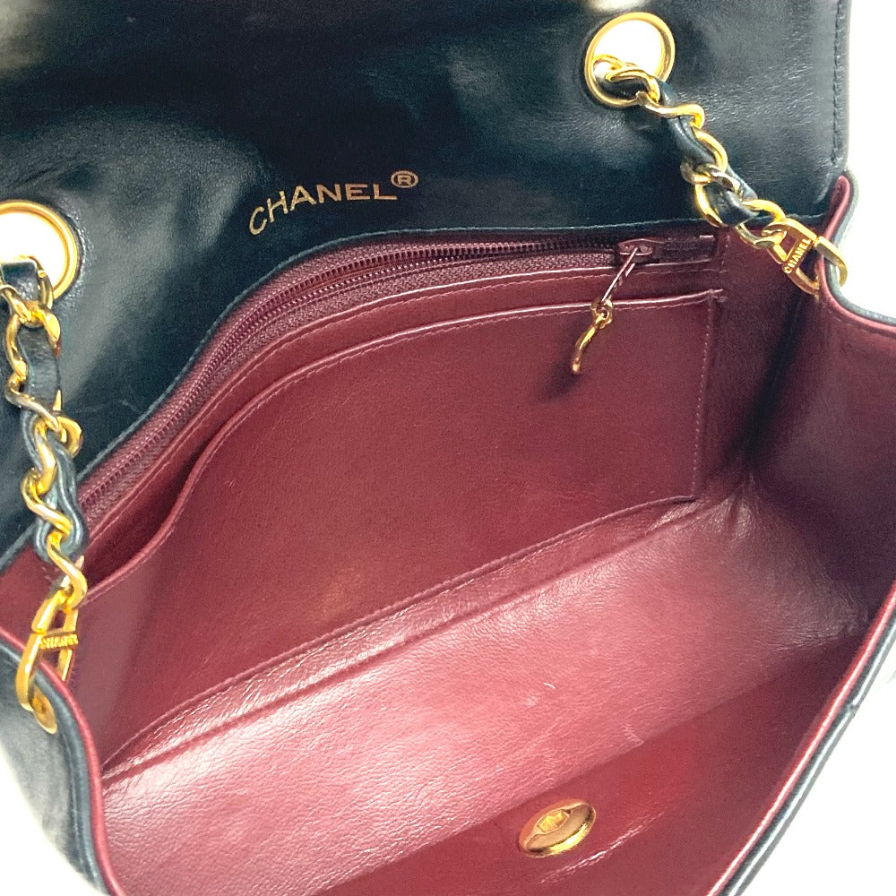 CHANEL Shoulder Bag lambskin black CCCOCO Mark Diana 22