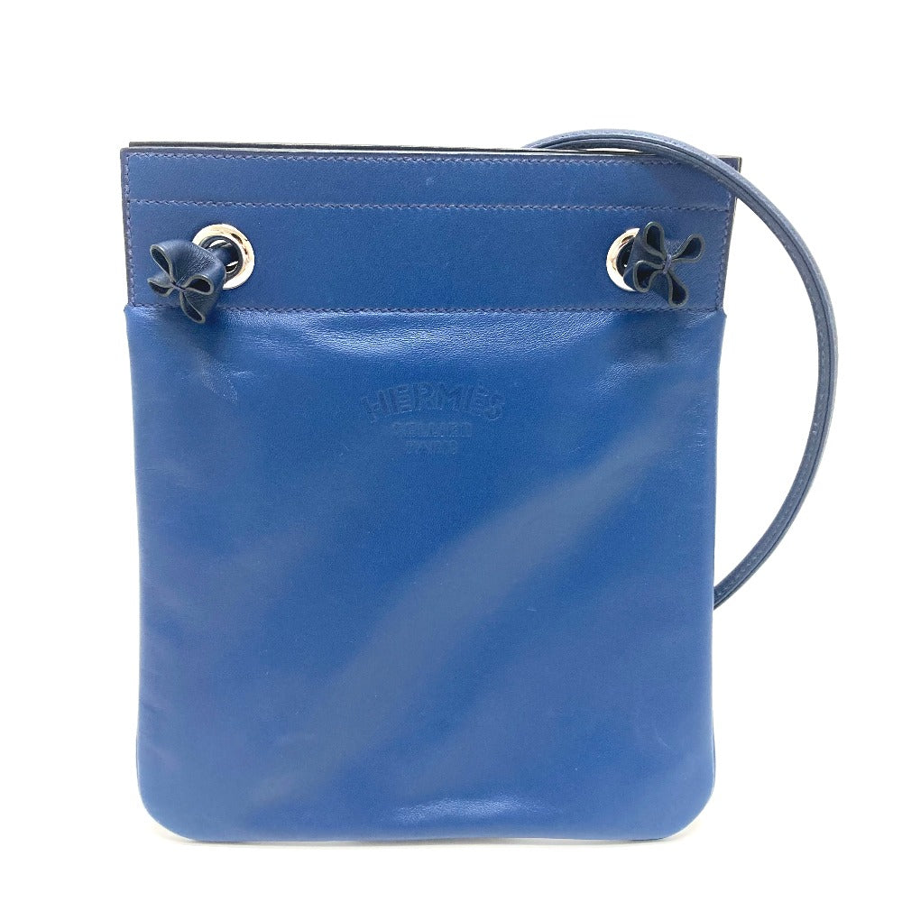 HERMES Shoulder Bag Swift blue leather Arine Mini Women Used Authentic