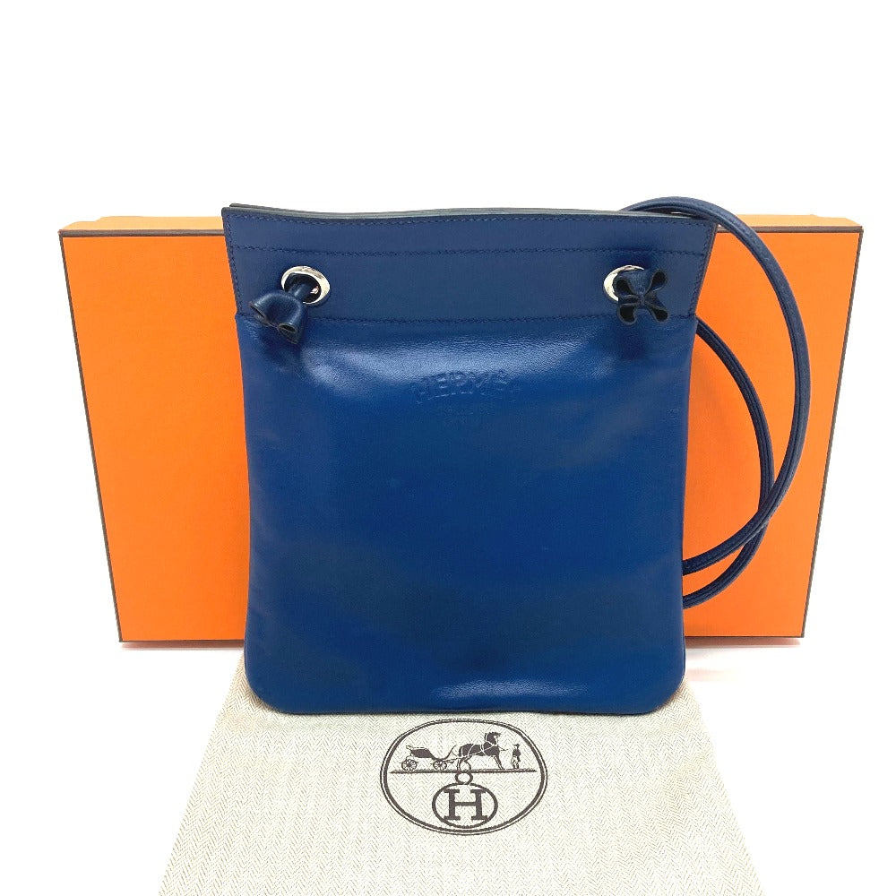 HERMES Shoulder Bag Swift blue leather Arine Mini Women Used Authentic