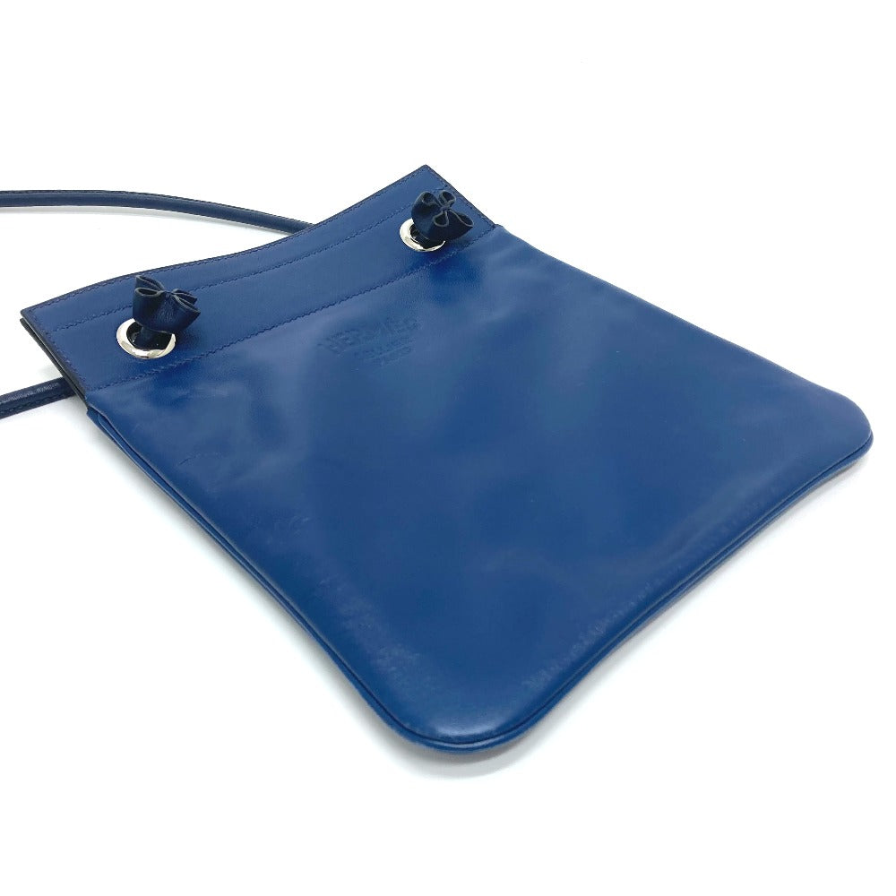 HERMES Shoulder Bag Swift blue leather Arine Mini Women Used Authentic