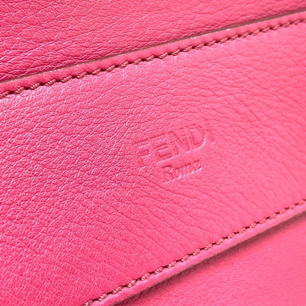 FENDI Handbag 8BN251 Leather / canvas Brown x purple type Pecan Women Used Authentic