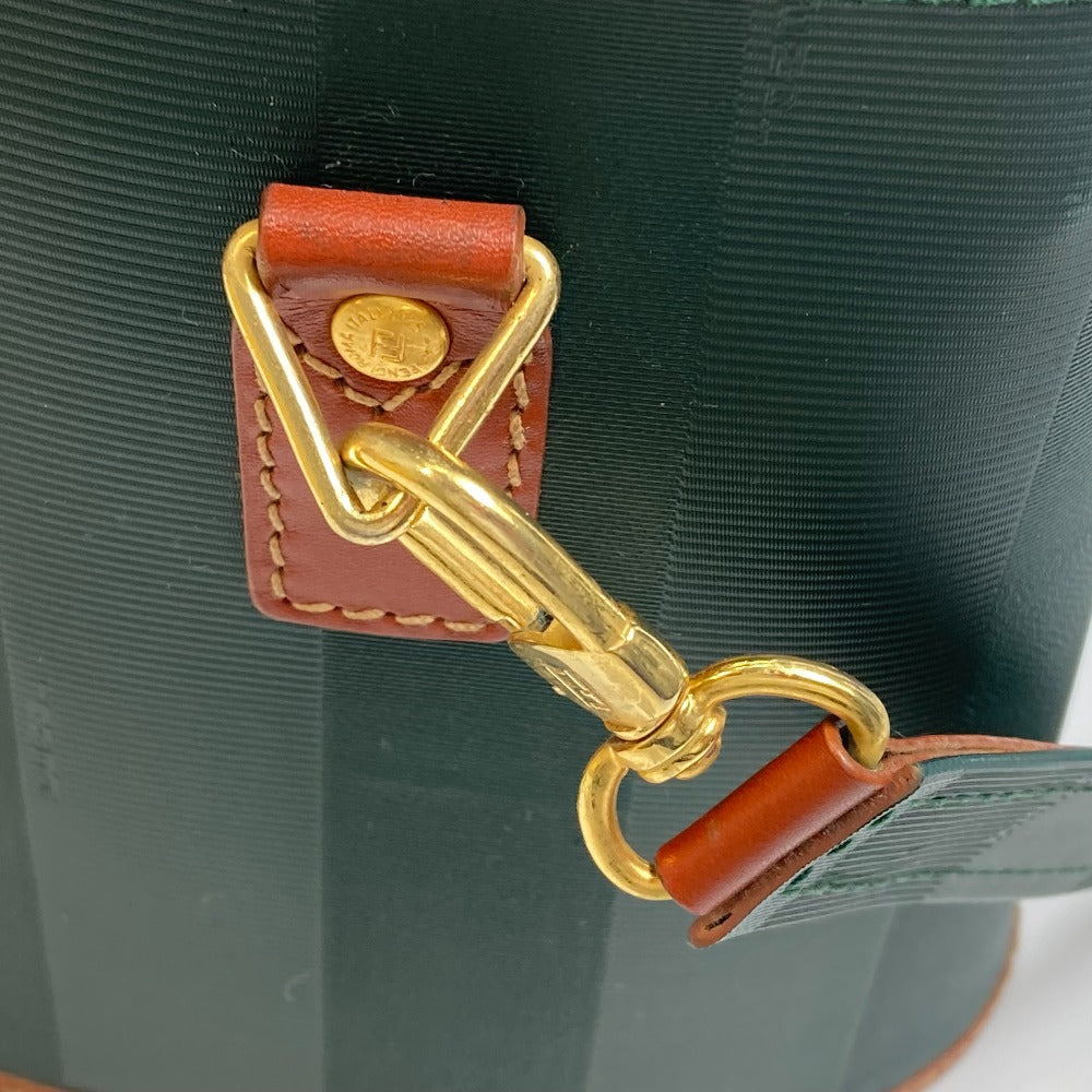 FENDI Vanity bag Leather / PVC Green x brown Pecan bag Women Used Authentic