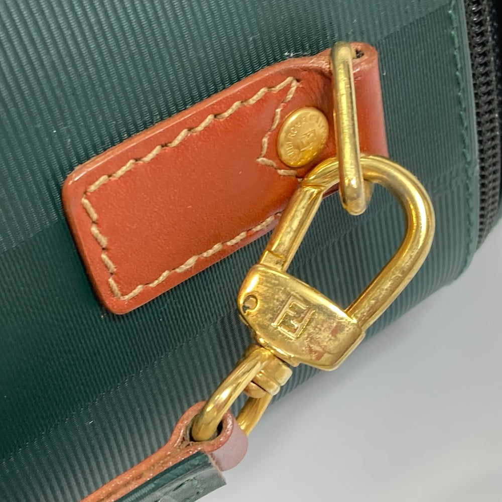 FENDI Vanity bag Leather / PVC Green x brown Pecan bag Women Used Authentic