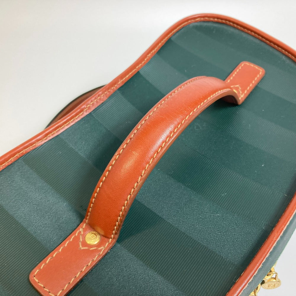 FENDI Vanity bag Leather / PVC Green x brown Pecan bag Women Used Authentic