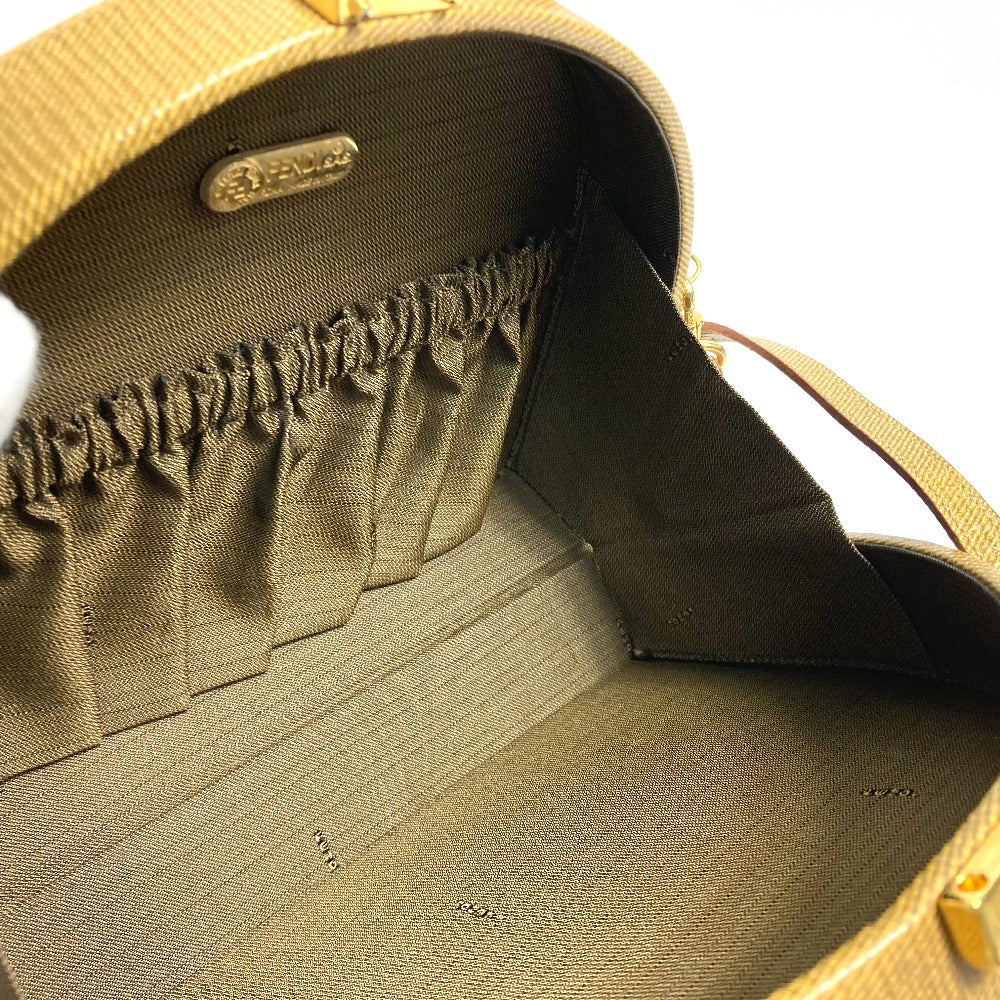 FENDI Handbag leather Beige type Semicircular form Women Used Authentic