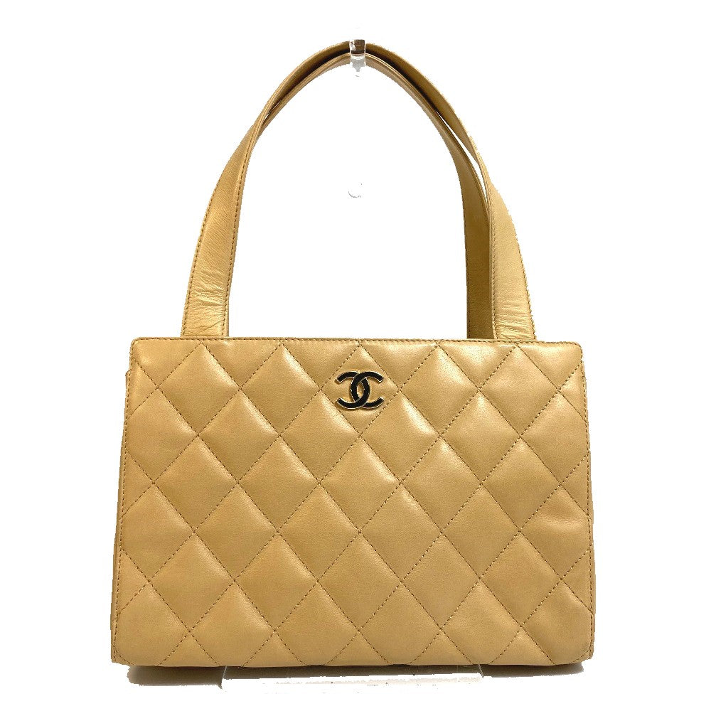 CHANEL Handbag lambskin beige CCCOCO Mark Matrasse