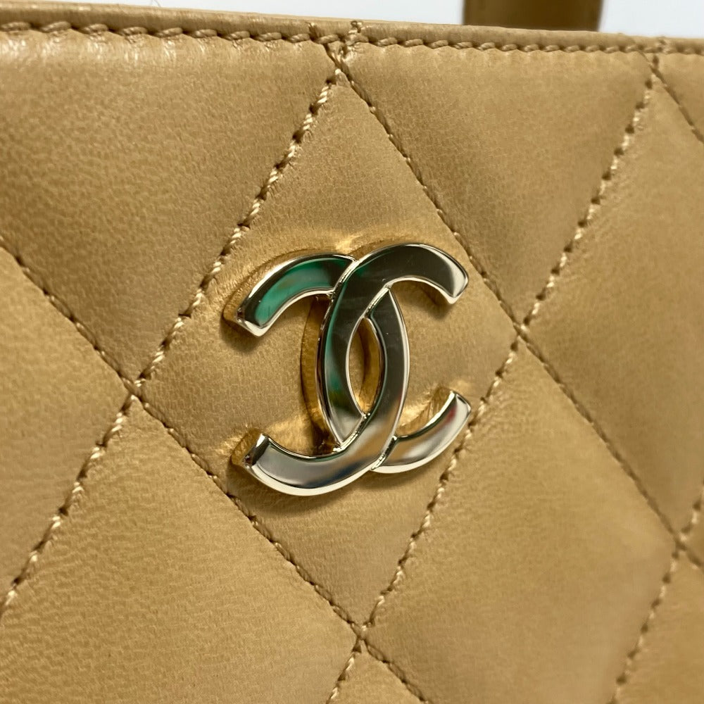 CHANEL Handbag lambskin beige CCCOCO Mark Matrasse