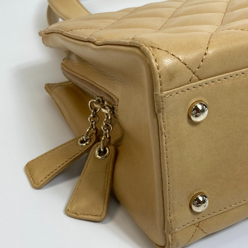 CHANEL Handbag lambskin beige CCCOCO Mark Matrasse