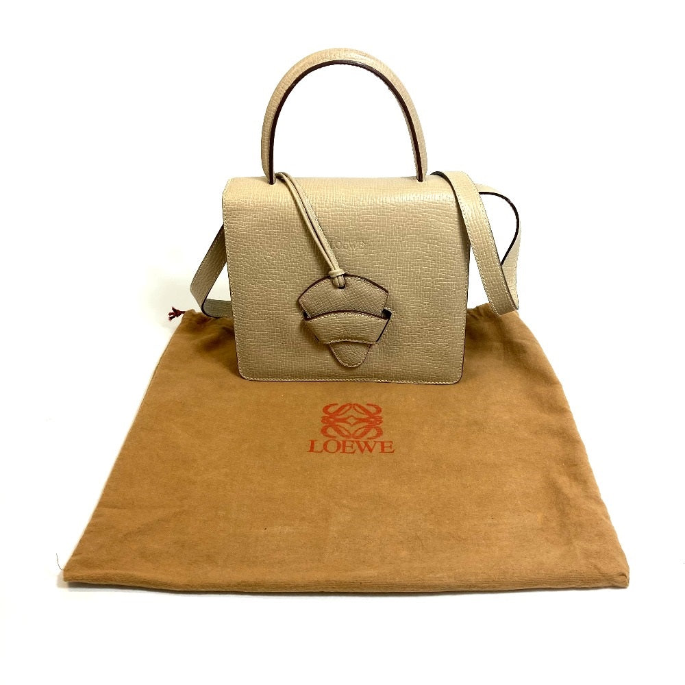 LOEWE Handbag leather beige Barcelona Women Used Authentic