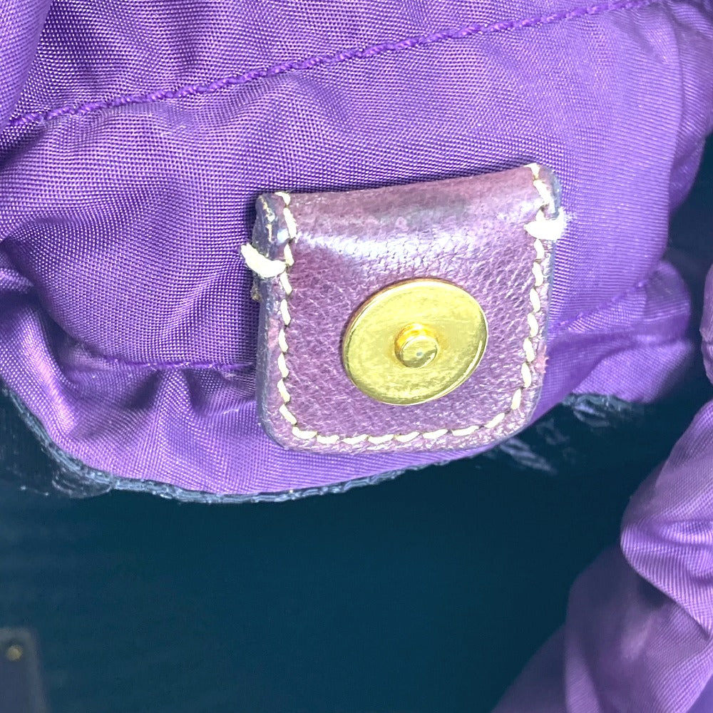 PRADA Tote Bag BN1757 Nylon / leather purple logo Shoulder Bag