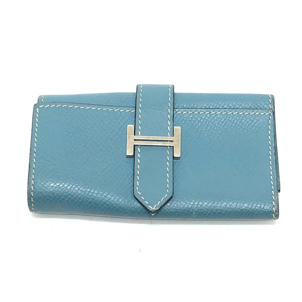 HERMES Key case Key holder Epsom blue HMetal Bean Women Used Authentic