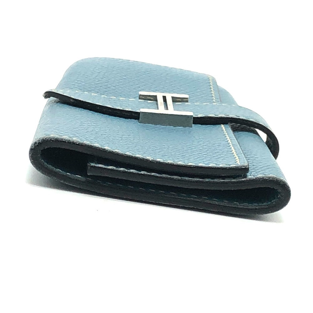 HERMES Key case Key holder Epsom blue HMetal Bean Women Used Authentic