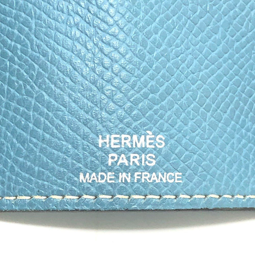 HERMES Key case Key holder Epsom blue HMetal Bean Women Used Authentic
