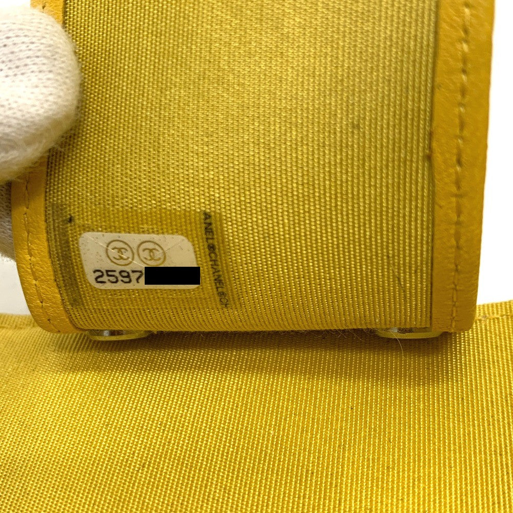 CHANEL Key case Key holder Calfskin yellow COCO Mark Diamond CC
