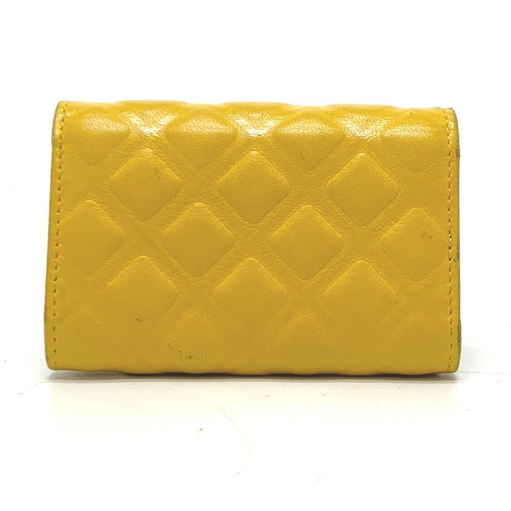 CHANEL Key case Key holder Calfskin yellow COCO Mark Diamond CC