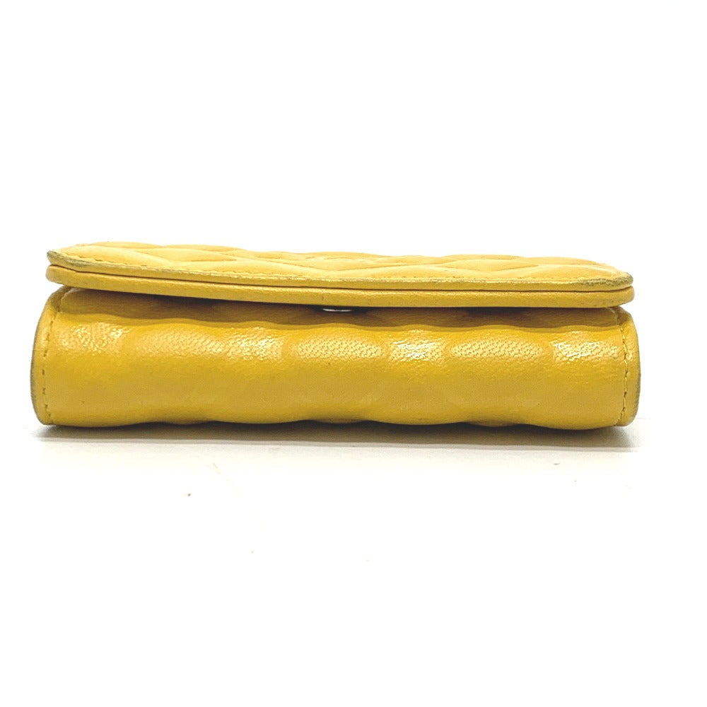 CHANEL Key case Key holder Calfskin yellow COCO Mark Diamond CC
