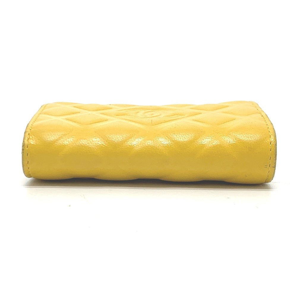 CHANEL Key case Key holder Calfskin yellow COCO Mark Diamond CC