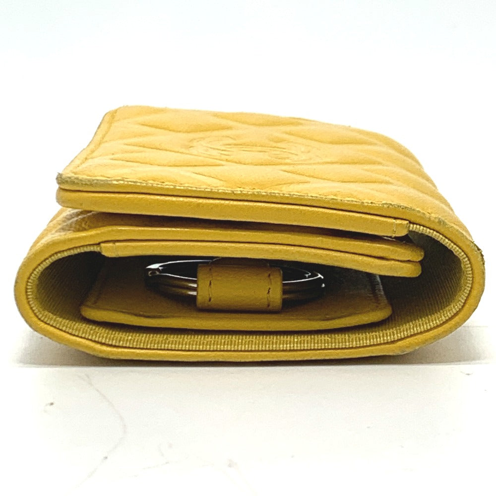 CHANEL Key case Key holder Calfskin yellow COCO Mark Diamond CC
