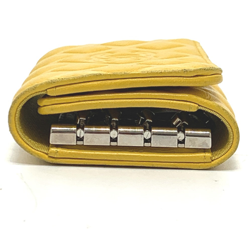 CHANEL Key case Key holder Calfskin yellow COCO Mark Diamond CC