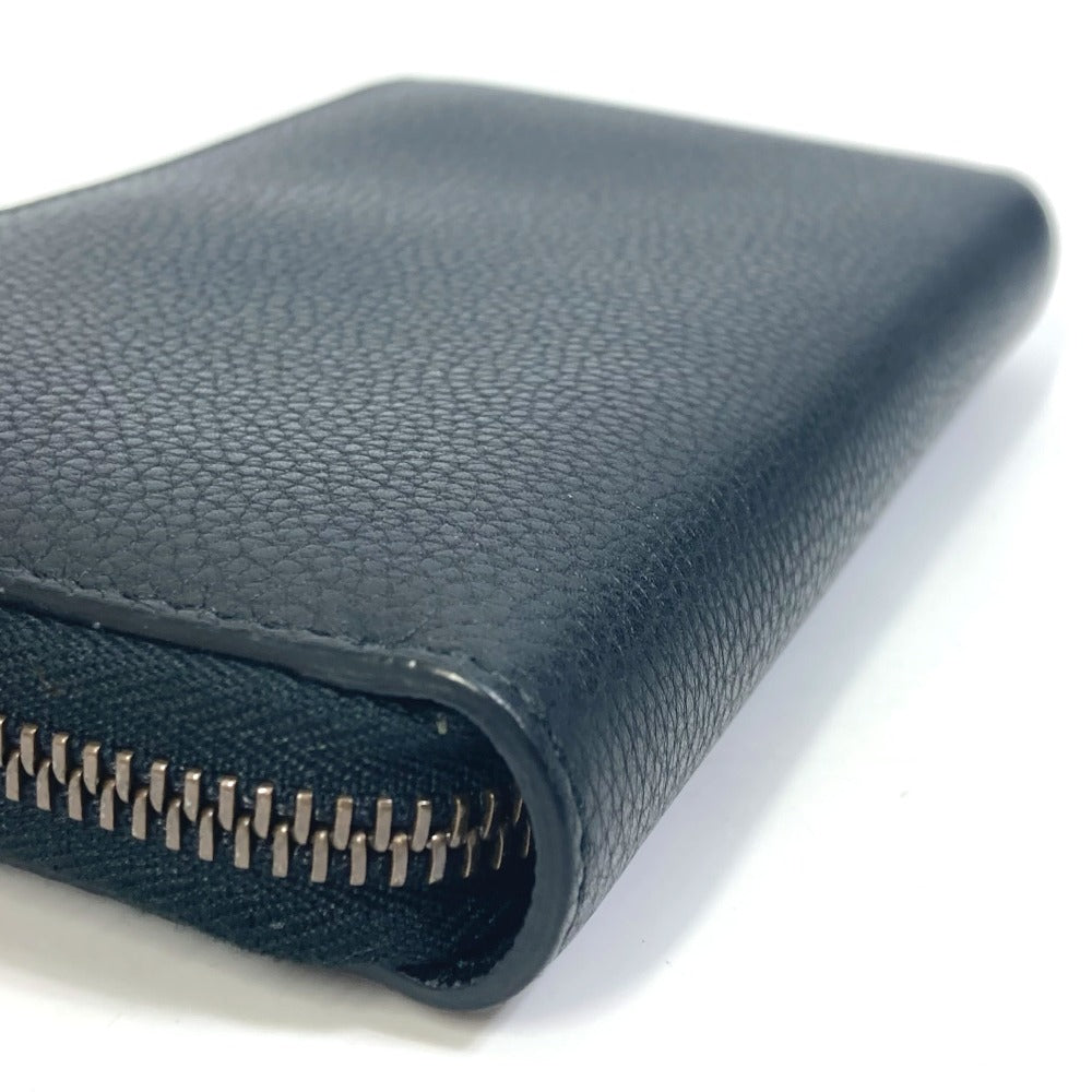 GUCCI Long Wallet Purse 496317 leather black Sherry line GUCCI logo print