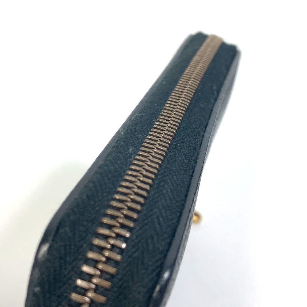 GUCCI Long Wallet Purse 496317 leather black Sherry line GUCCI logo print