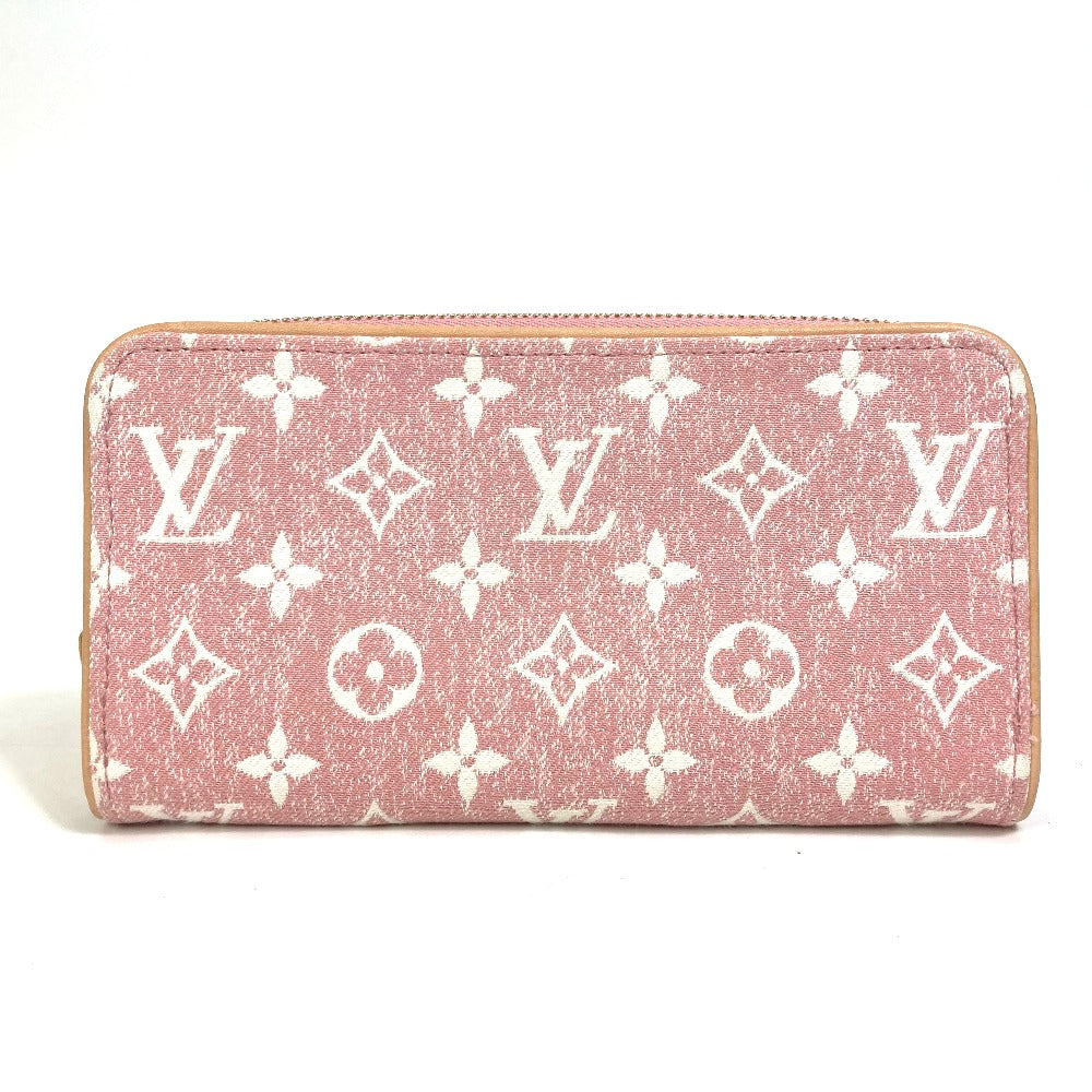 LOUIS VUITTON Long Wallet Purse M81182 Monogram denim pink Monogram denim Zippy wallet Women Used Authentic