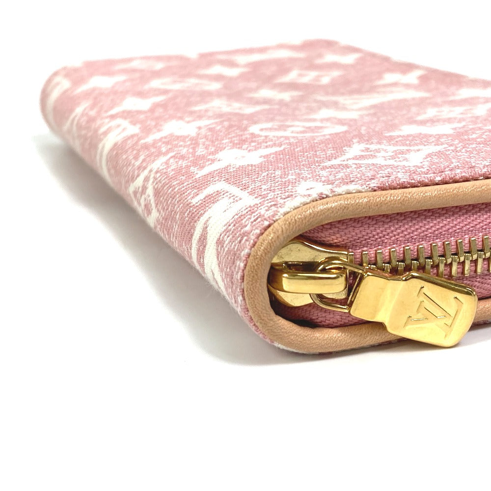 LOUIS VUITTON Long Wallet Purse M81182 Monogram denim pink Monogram denim Zippy wallet Women Used Authentic