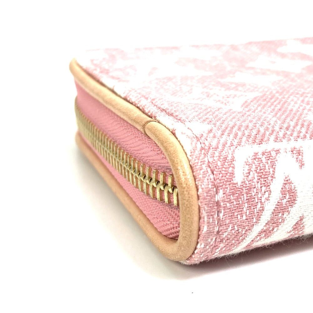 LOUIS VUITTON Long Wallet Purse M81182 Monogram denim pink Monogram denim Zippy wallet Women Used Authentic