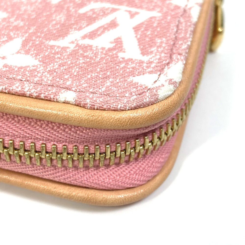 LOUIS VUITTON Long Wallet Purse M81182 Monogram denim pink Monogram denim Zippy wallet Women Used Authentic