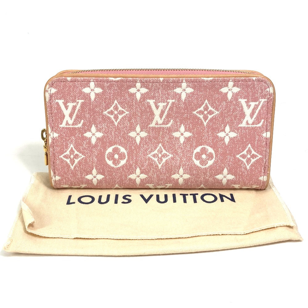LOUIS VUITTON Long Wallet Purse M81182 Monogram denim pink Monogram denim Zippy wallet Women Used Authentic