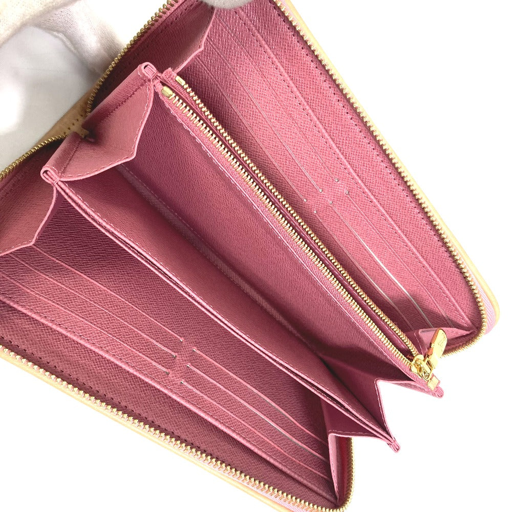LOUIS VUITTON Long Wallet Purse M81182 Monogram denim pink Monogram denim Zippy wallet Women Used Authentic