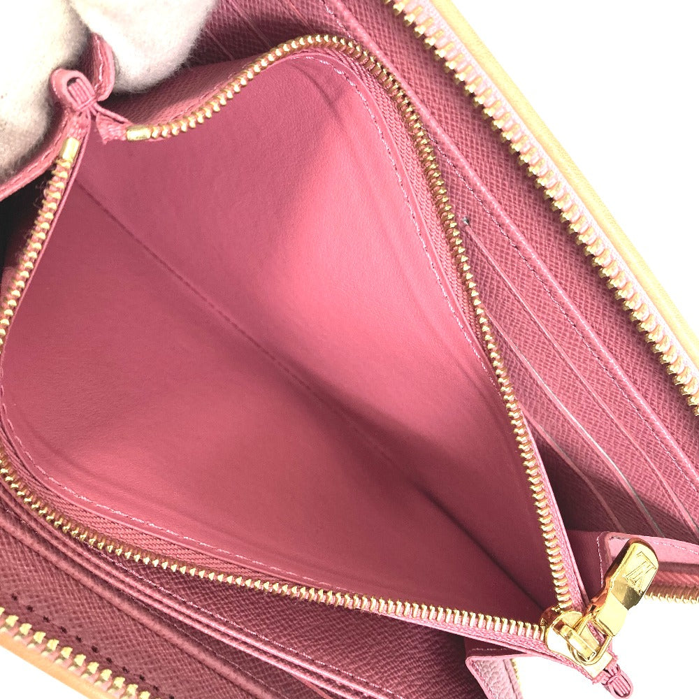 LOUIS VUITTON Long Wallet Purse M81182 Monogram denim pink Monogram denim Zippy wallet Women Used Authentic
