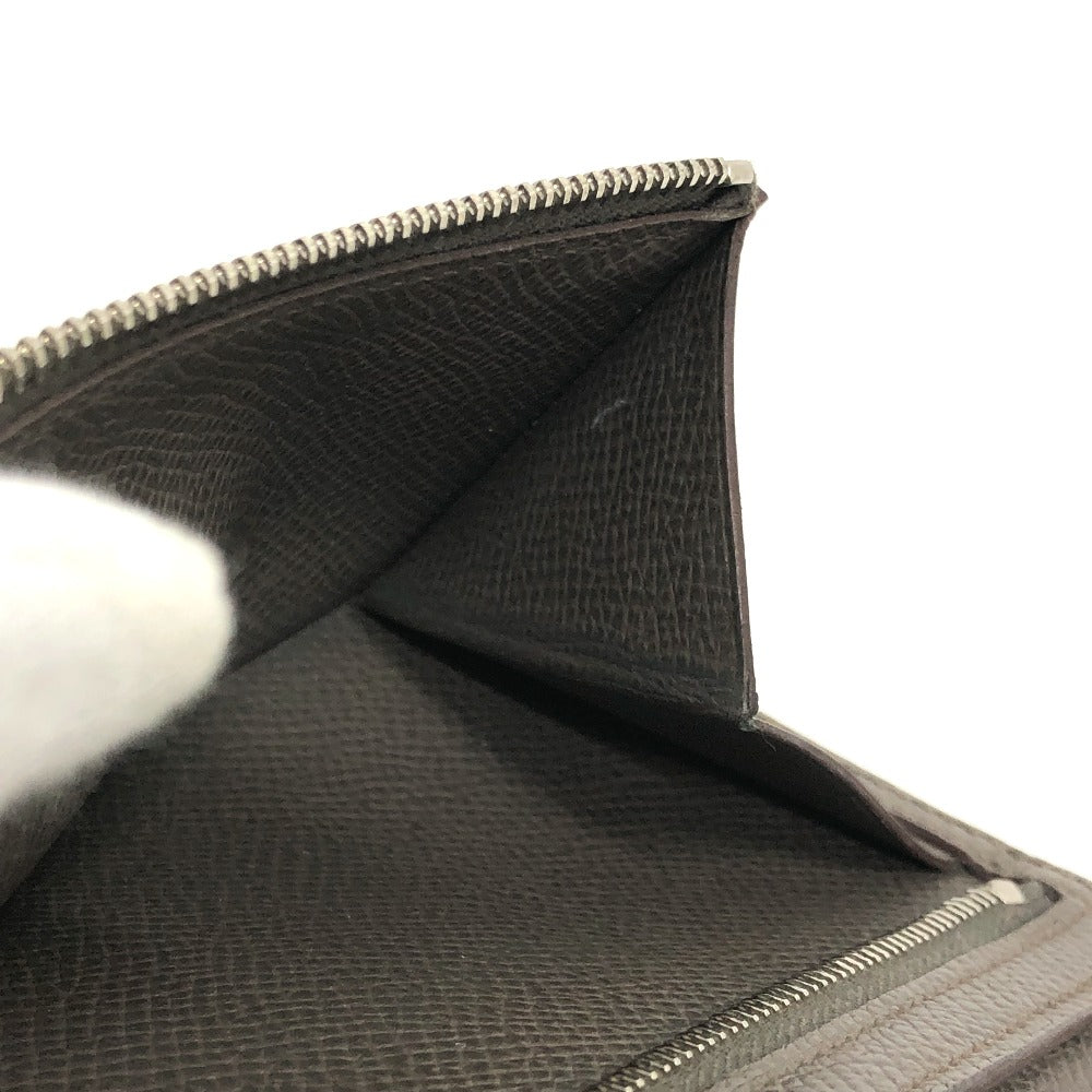 HERMES Long Wallet Purse Epsom Gray type HMetal Beansufla Women Used Authentic