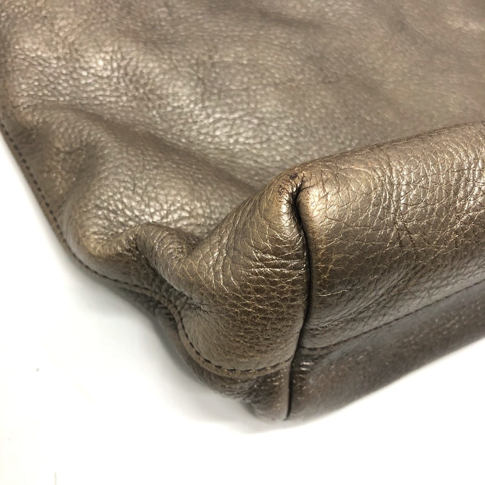 PRADA Tote Bag leather Brown logo