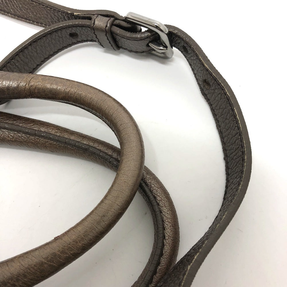 PRADA Tote Bag leather Brown logo