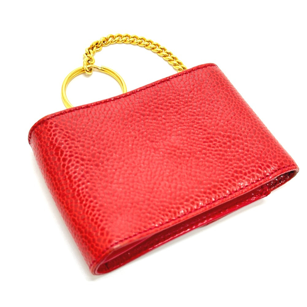 CHANEL Cigarette case Caviar skin Red CC COCO Mark mini