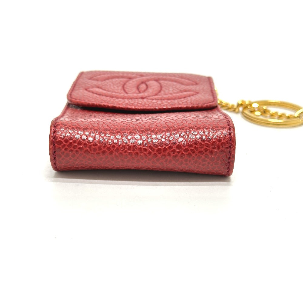 CHANEL Cigarette case Caviar skin Red CC COCO Mark mini