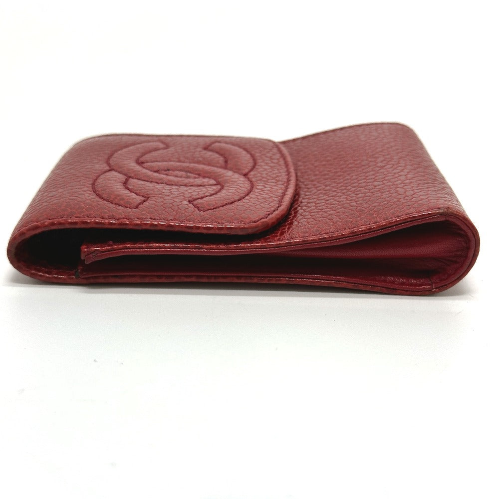 CHANEL Cigarette case Caviar skin Red CC COCO Mark mini