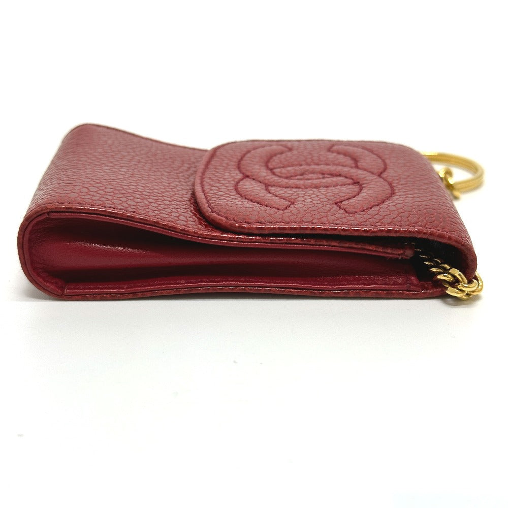 CHANEL Cigarette case Caviar skin Red CC COCO Mark mini
