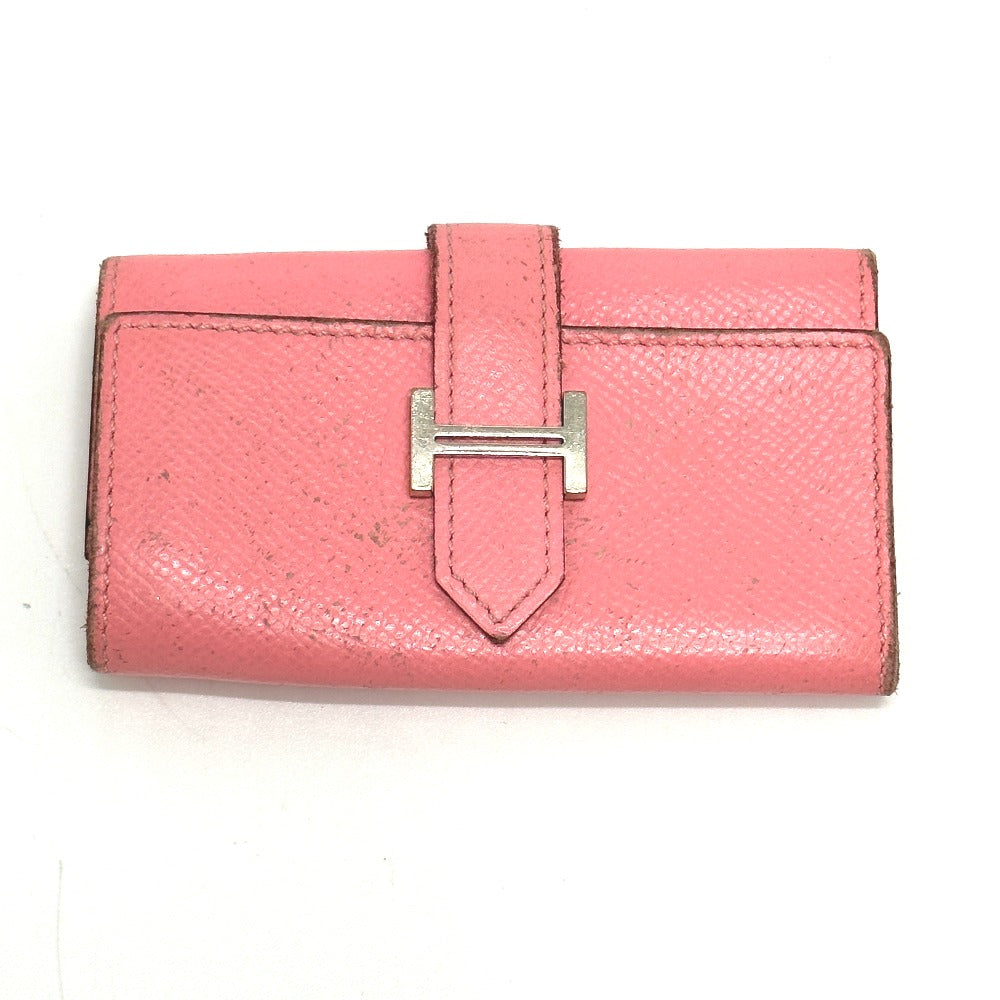 HERMES Key case Key holder Epsom pink HMetal Bean Women Used Authentic