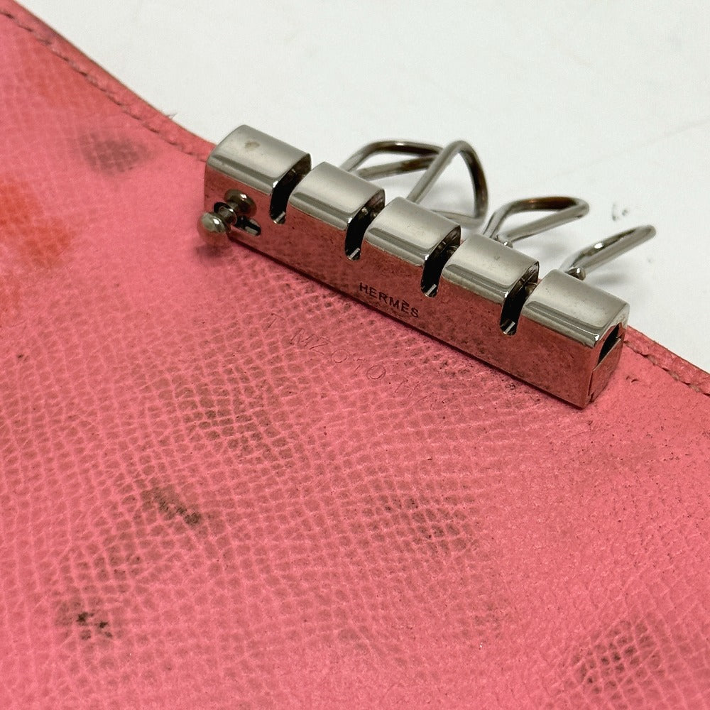 HERMES Key case Key holder Epsom pink HMetal Bean Women Used Authentic