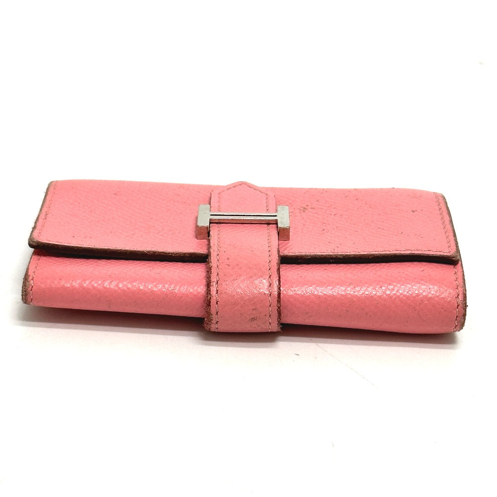 HERMES Key case Key holder Epsom pink HMetal Bean Women Used Authentic