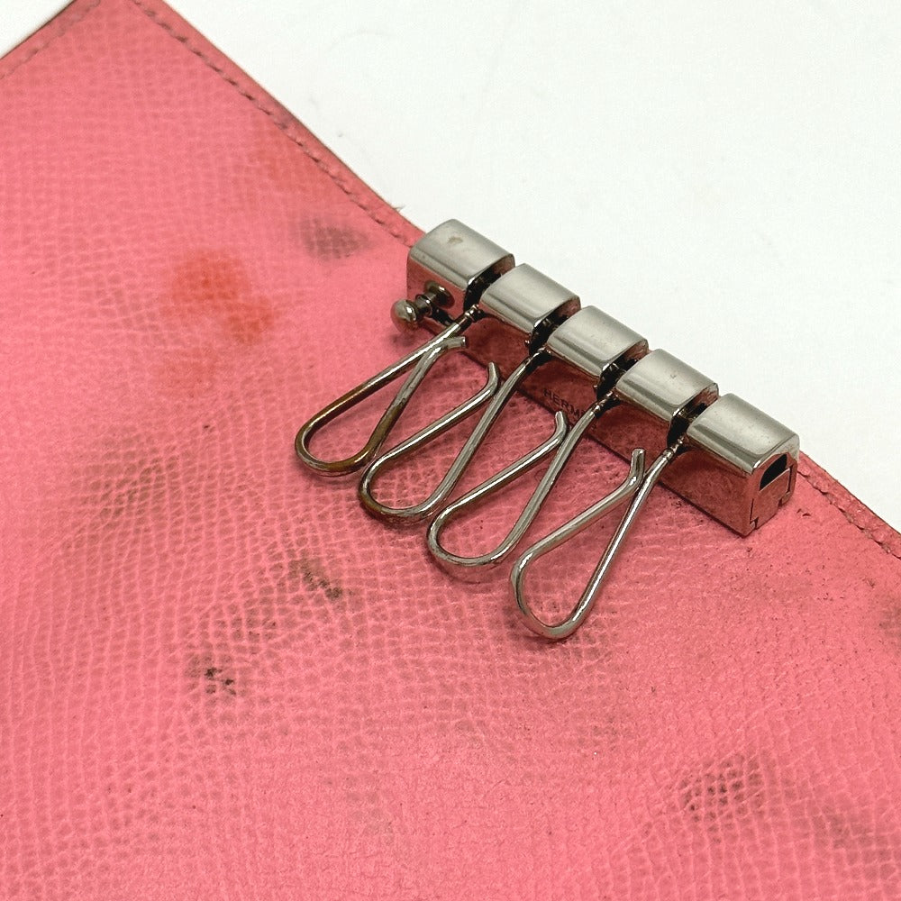 HERMES Key case Key holder Epsom pink HMetal Bean Women Used Authentic