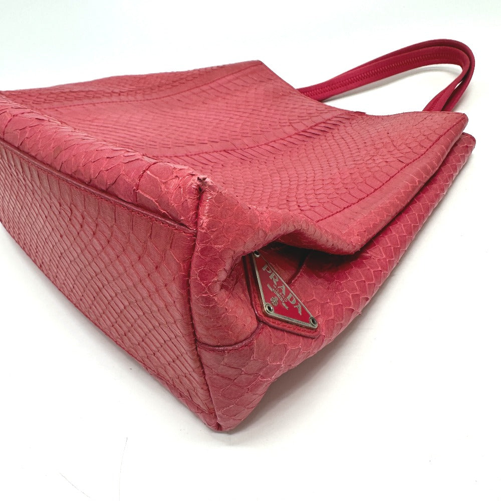 PRADA Tote Bag B8212 leather pink With logo Side logo