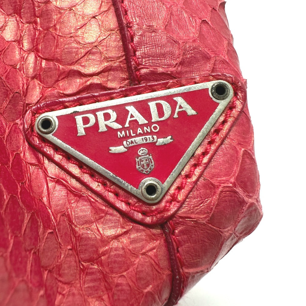 PRADA Tote Bag B8212 leather pink With logo Side logo